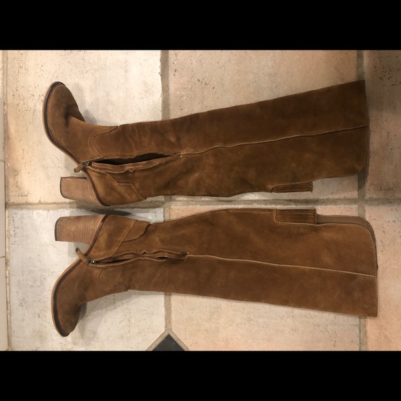 Steve Madden over the knee suede western boots - Picture 2 of 8